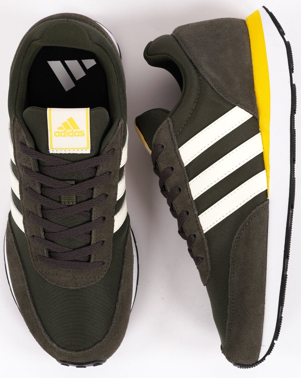Adidas Run 60s Trainers Shadow Olive / Off White