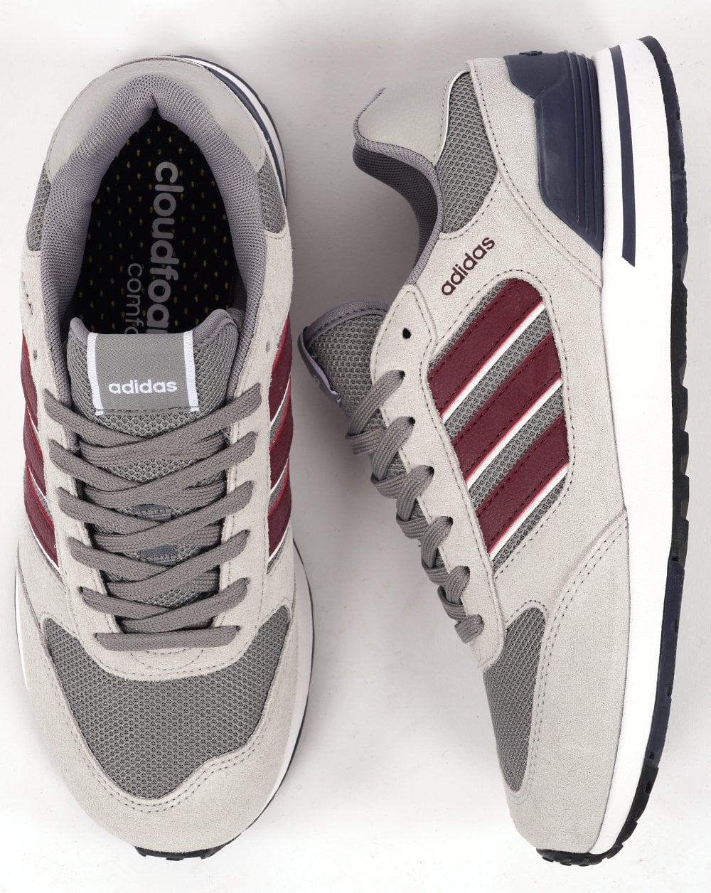 Adidas Run 80s Trainers Grey/Shadow Red/Navy