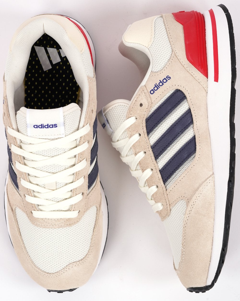 Adidas Run 80s Trainers Wonder White/Navy/Red