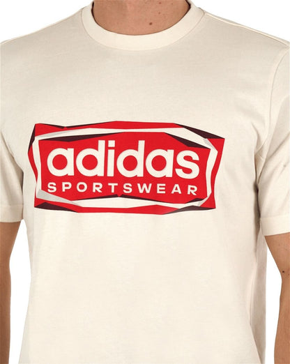 Adidas Sportswear Logo T-Shirt Off White/Rot