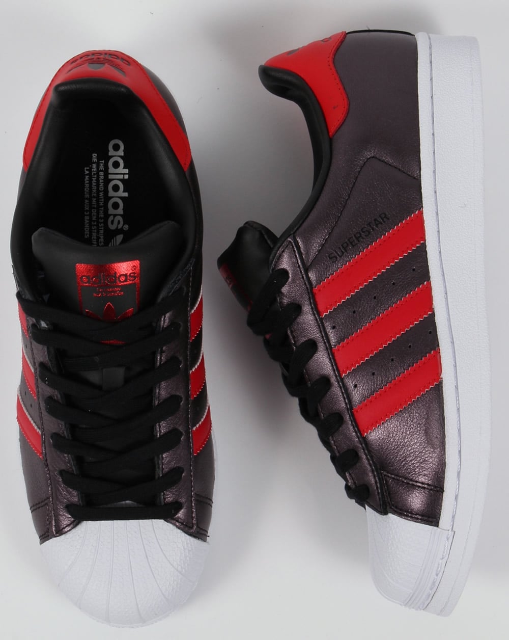 Adidas Superstar Trainers Black/Red