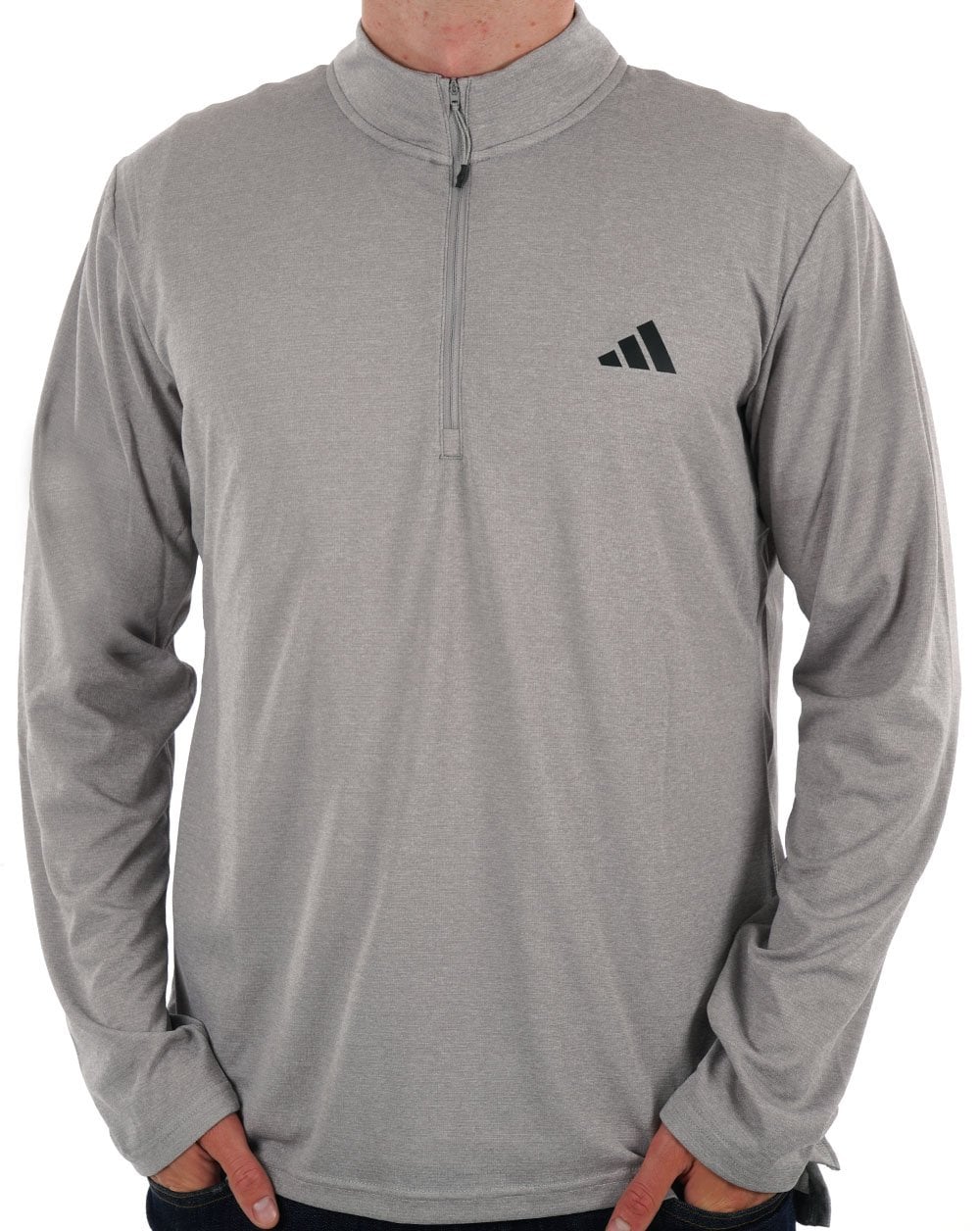 Adidas Training Essentials 1/4 Zip Sweatshirt Grey Heather