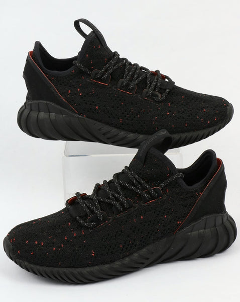 Adidas Tubular Doom Sock Trainers Black/Black/Trace Olive