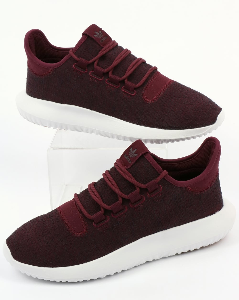 Adidas Tubular Shadow Trainers Maroon/Vapour Grey