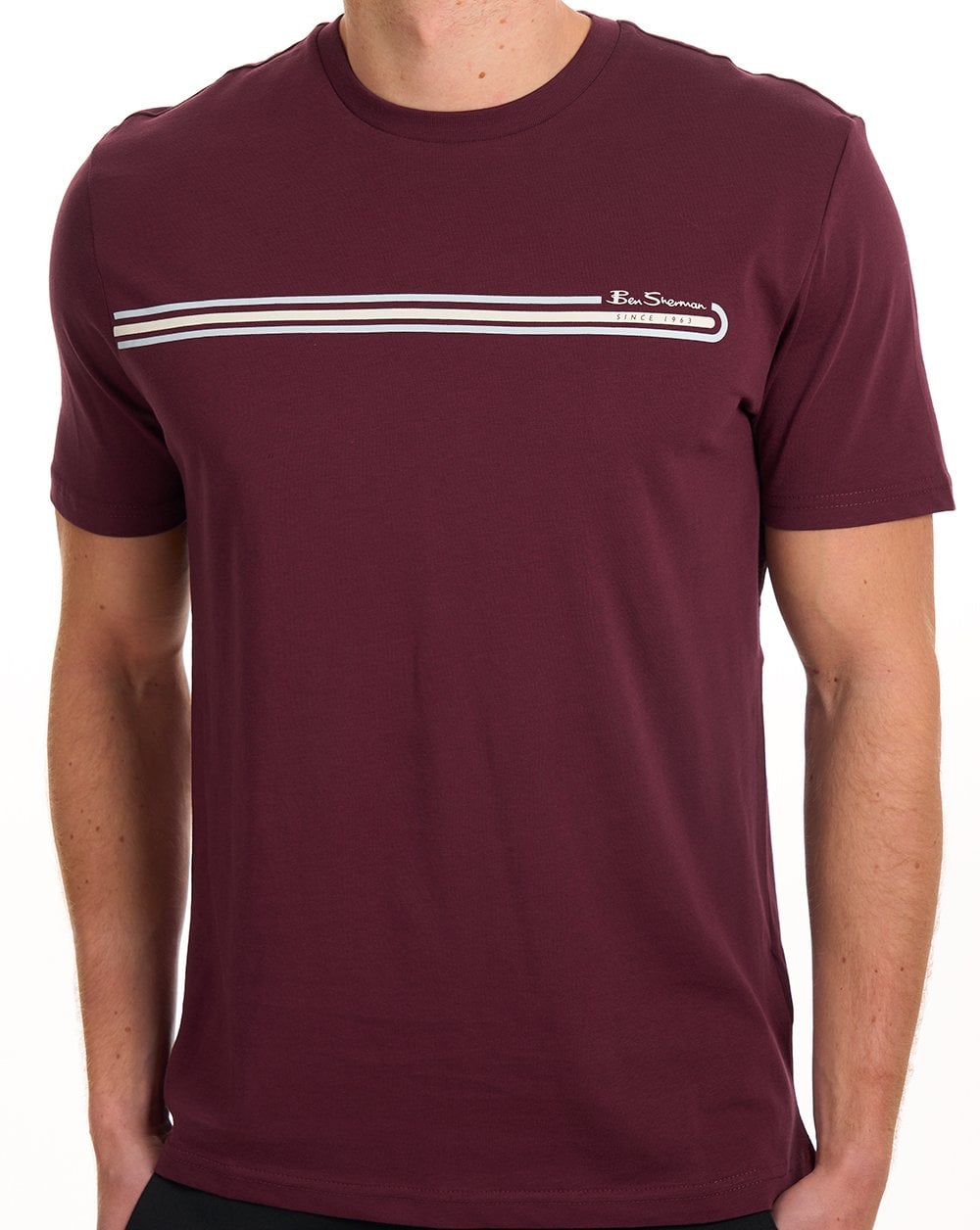 Ben Sherman Core Stripe T-Shirt Aubergine