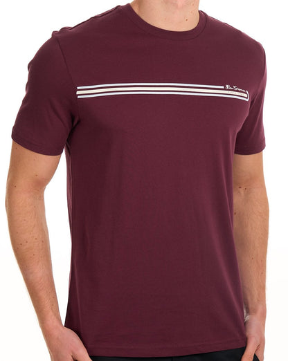 Ben Sherman Core Stripe T-Shirt Aubergine