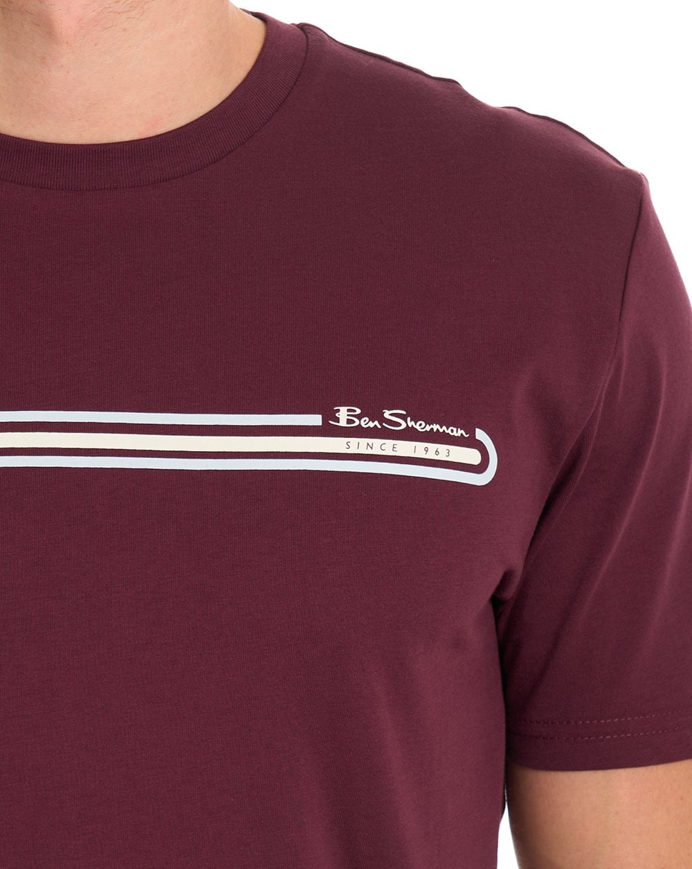 Ben Sherman Core Stripe T-Shirt Aubergine