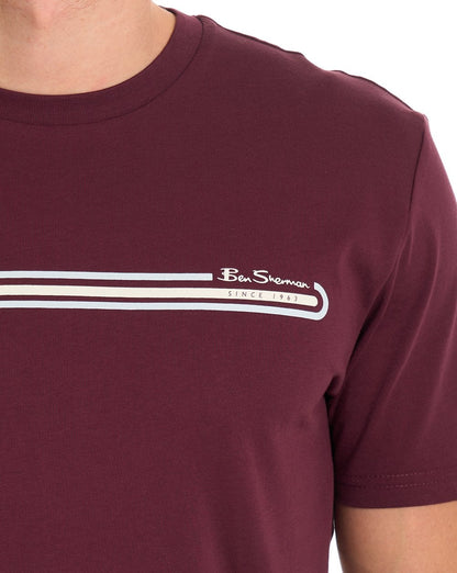 Ben Sherman Core Stripe T-Shirt Aubergine