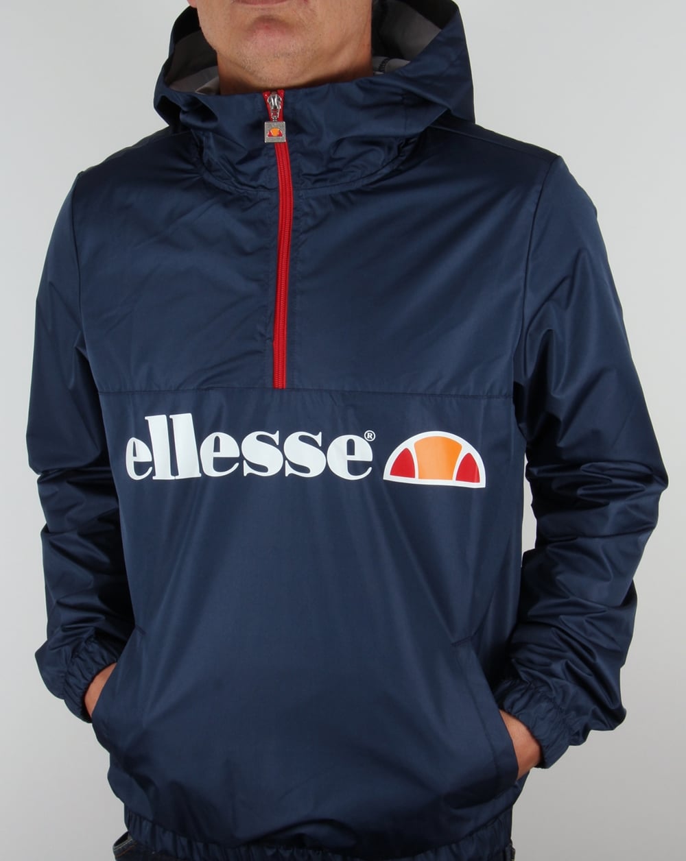 Ellesse – Kapuzenjacke mit 1/2-Reißverschluss, Marineblau