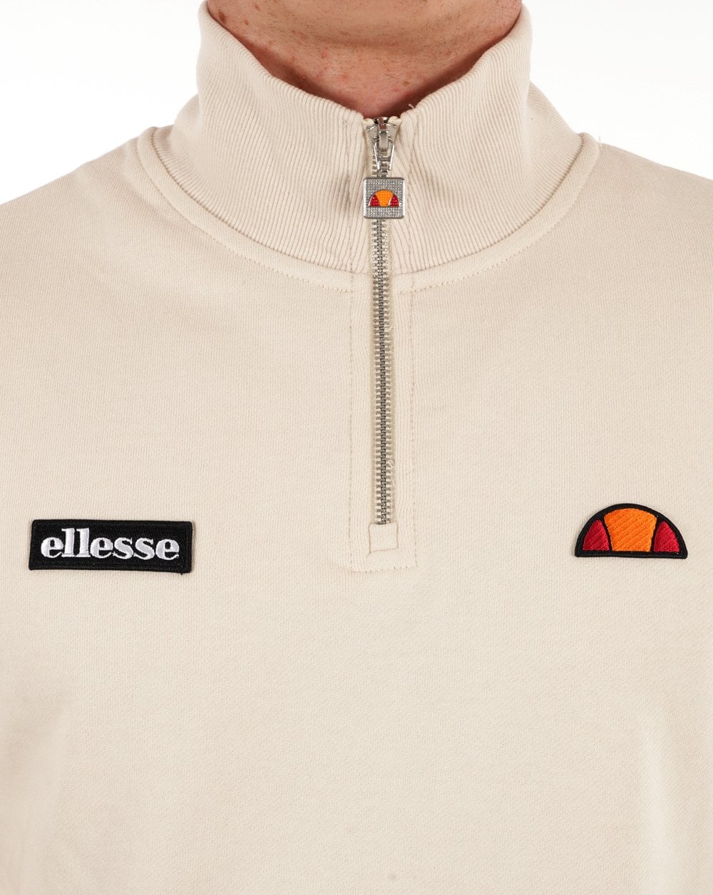 Ellesse 1/4 Zip Sweat Stone