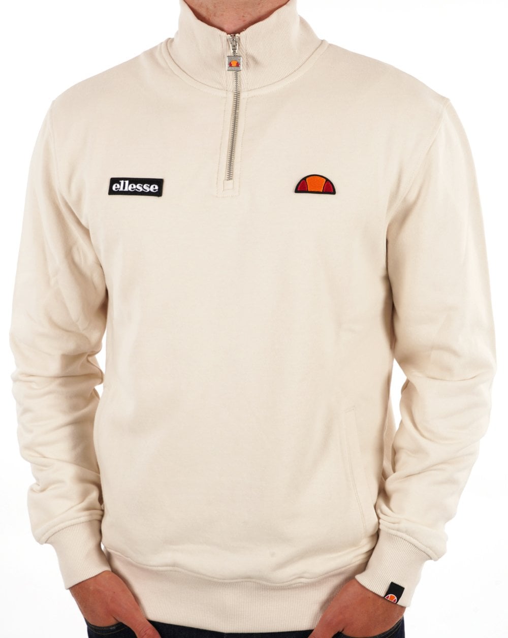 Ellesse 1/4 Zip Sweat Stone