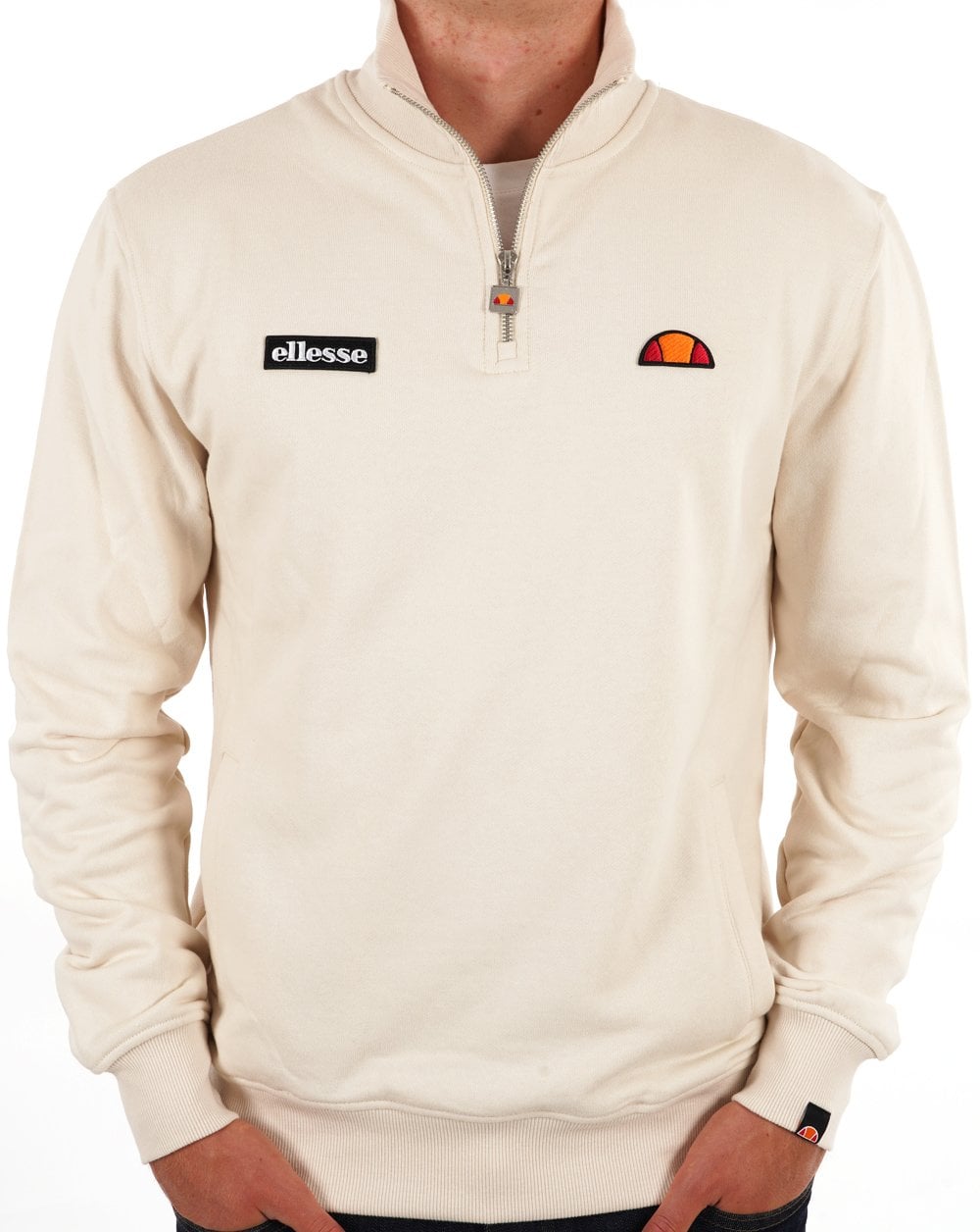 Ellesse 1/4 Zip Sweat Stone