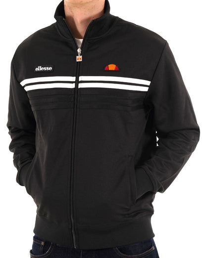 Ellesse 5-Streifen-Trainingsjacke Schwarz Weiß