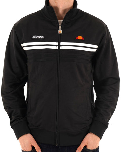 Ellesse 5-Streifen-Trainingsjacke Schwarz Weiß