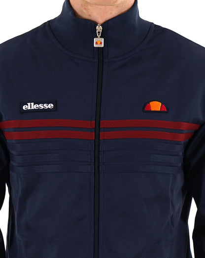 Ellesse 5-Streifen-Trainingsjacke Marineblau/Burgunderrot