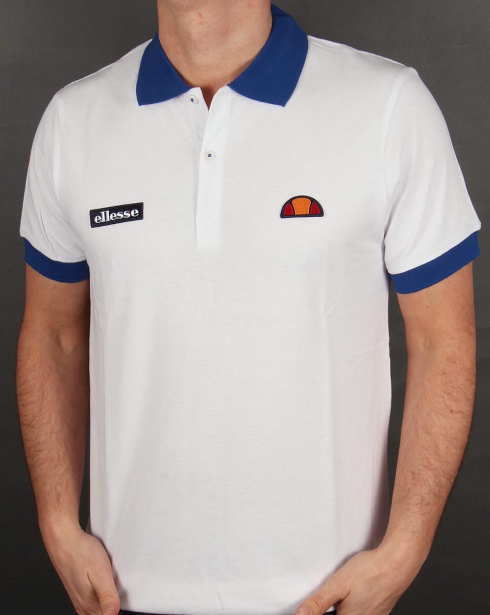Ellesse 80s Collar Polo Shirt White