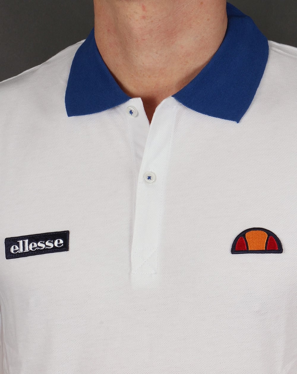 Ellesse 80s Collar Polo Shirt White