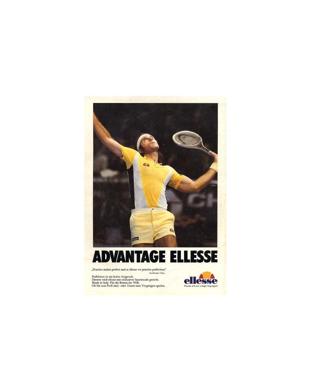 Ellesse 80s Tennisshorts Gelb/Weiß