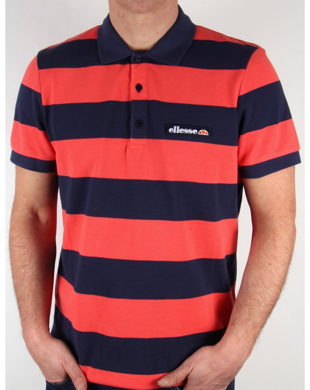 Ellesse Aronso Polo Shirt Dark Navy/Coral