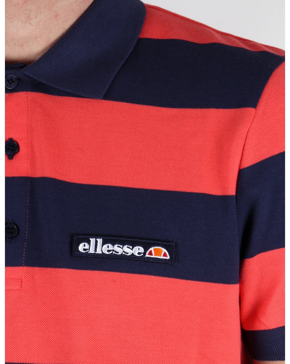 Ellesse Aronso Polo Shirt Dark Navy/Coral