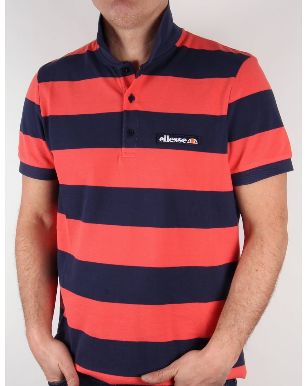 Ellesse Aronso Polo Shirt Dark Navy/Coral