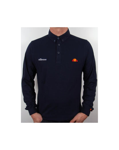 Ellesse Baresi Langarm-Poloshirt Marineblau