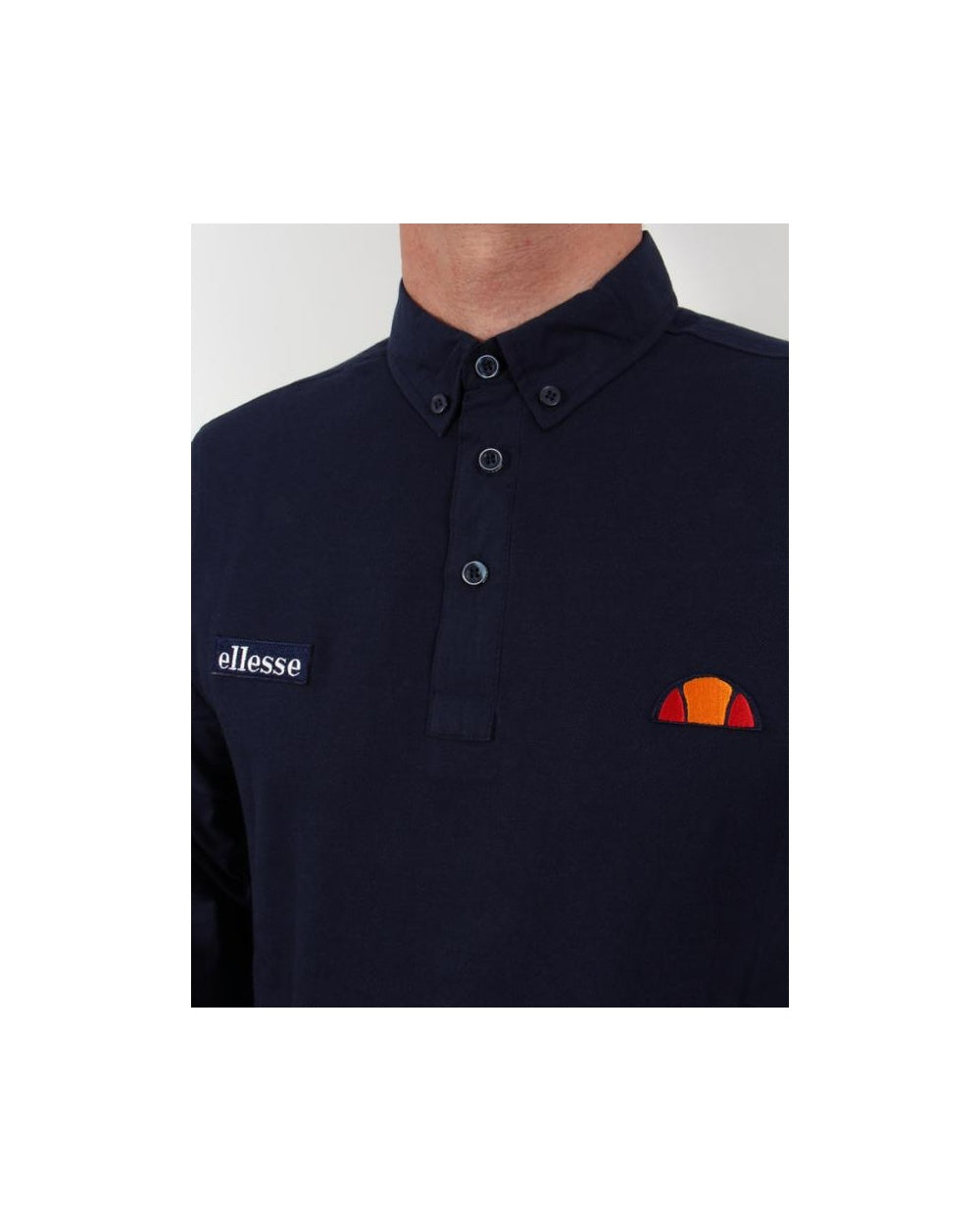 Ellesse Baresi Long Sleeve Polo Shirt Navy