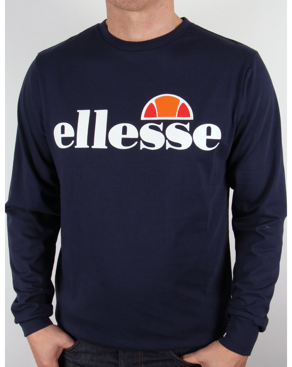 Ellesse Bianchi L/s Logo T-Shirt Marineblau
