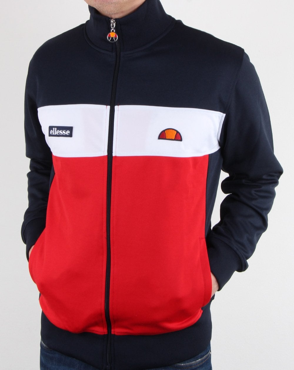 Ellesse Caprini Trainingsjacke Marineblau/Weiß/Rot