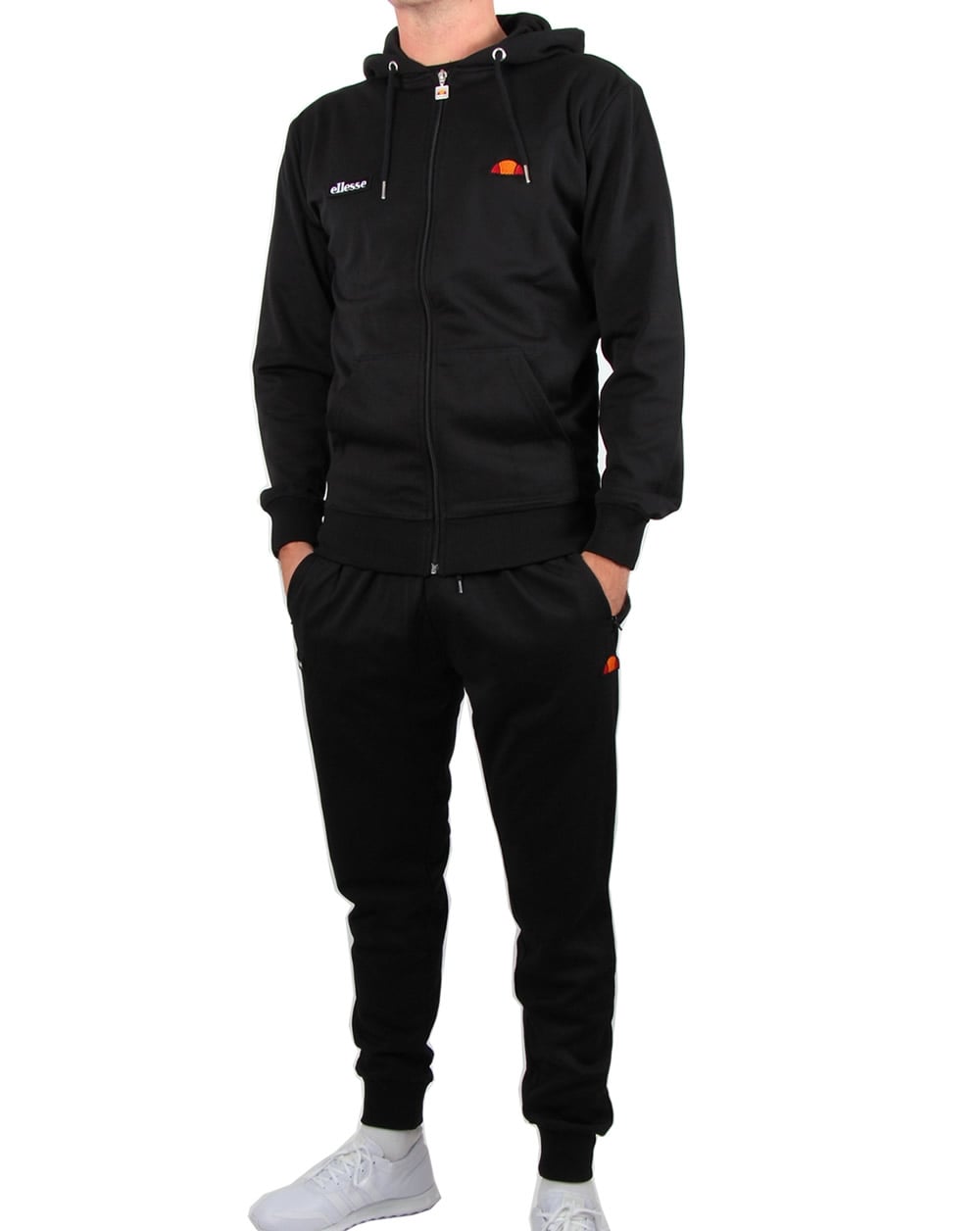 Ellesse – Cervo – Trainingsjacke mit Kapuze in Schwarz