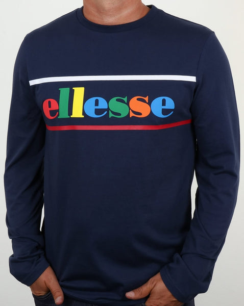 Ellesse Colours Long Sleeve T Shirt Navy