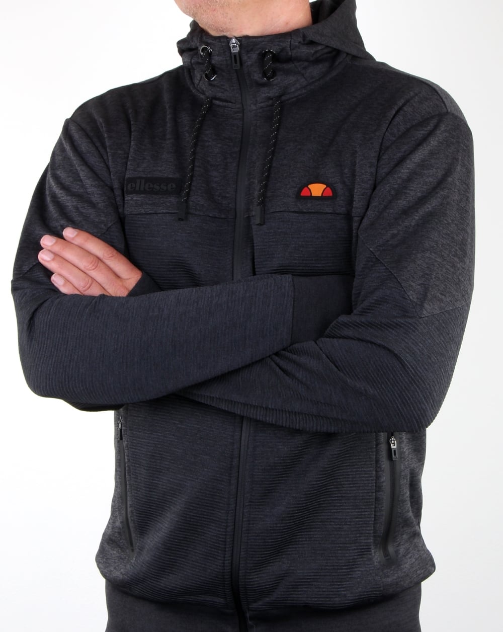 Ellesse – Courage – Kapuzenpullover in Schwarzmeliert