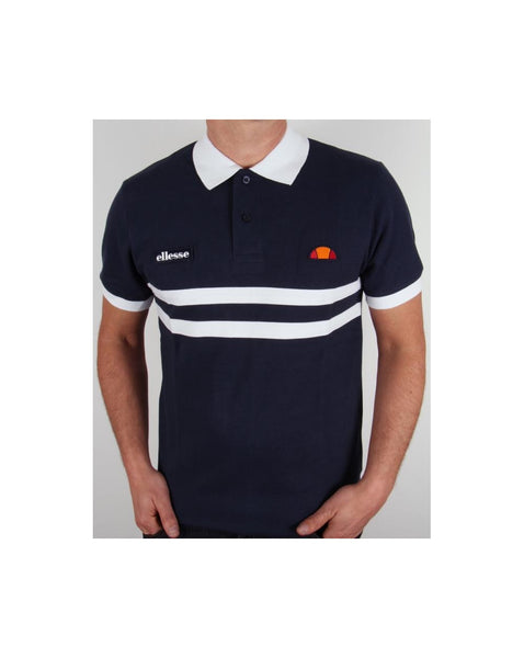 Ellesse Dorio Striped Polo Shirt Navy