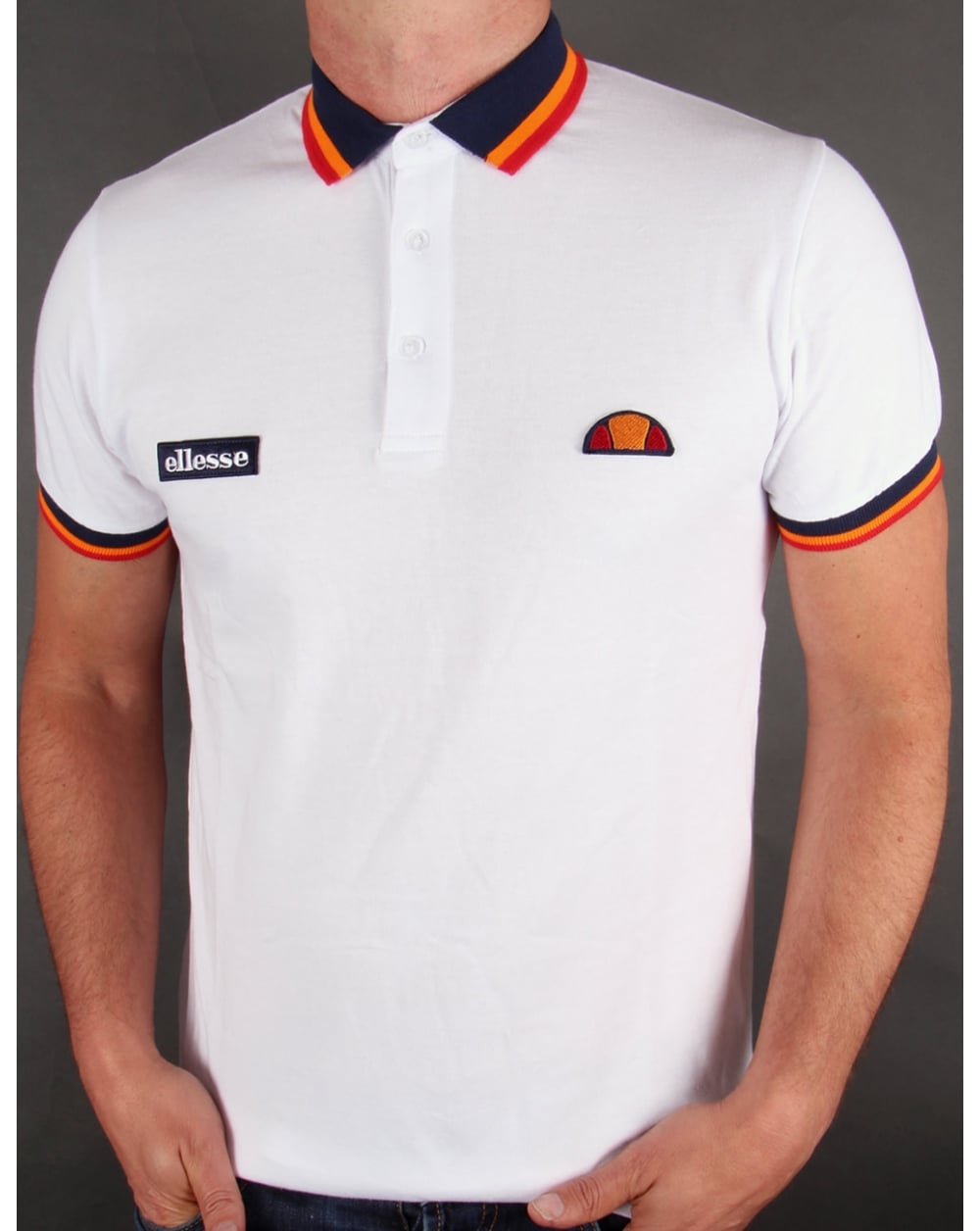 Ellesse Elite Tipped Polo Shirt White