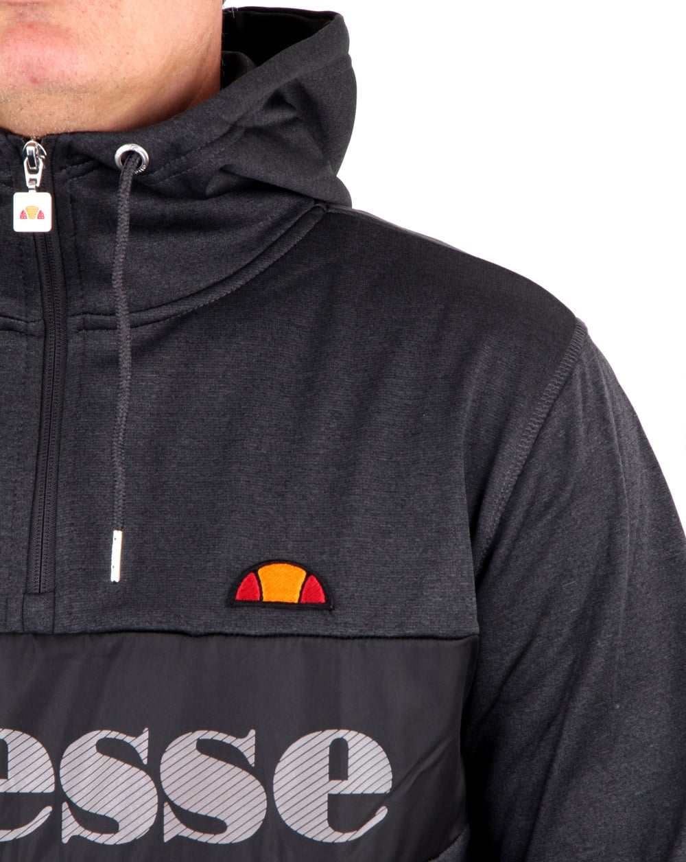 Ellesse – Emiro Qtr – Kapuzenjacke mit Reißverschluss, Graphitmeliert