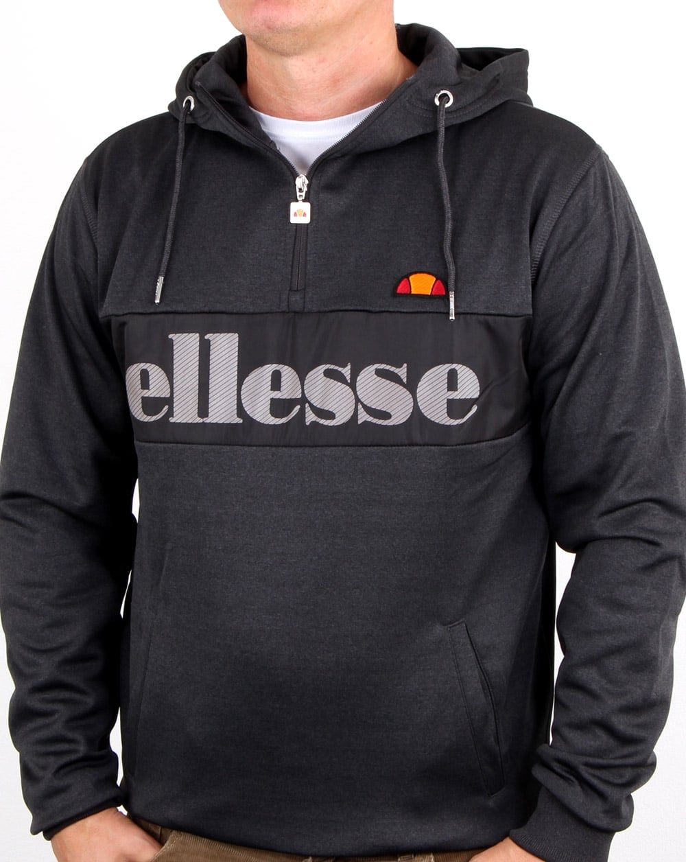 Ellesse Emiro Qtr Zip Hoody Graphite Marl