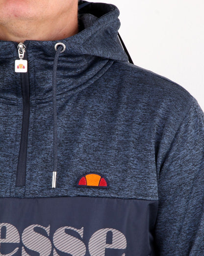 Ellesse – Emiro Qtr – Kapuzenjacke mit Reißverschluss, Marineblau meliert