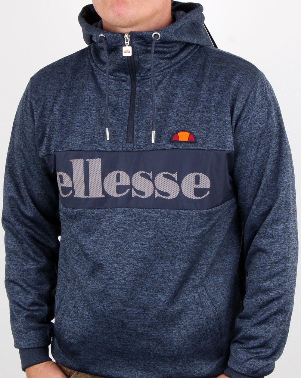 Ellesse Emiro Qtr Zip Hoody Navy Marl