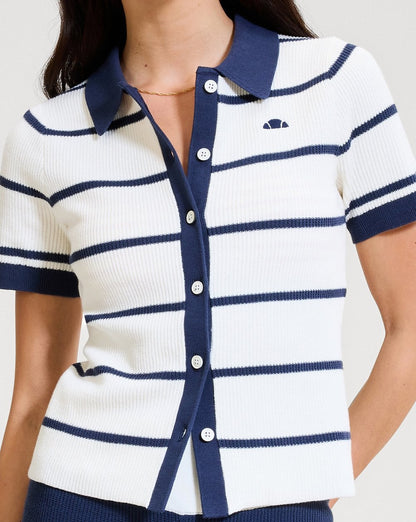 Ellesse Framura Strickpolo Off-White/Dunkelblau
