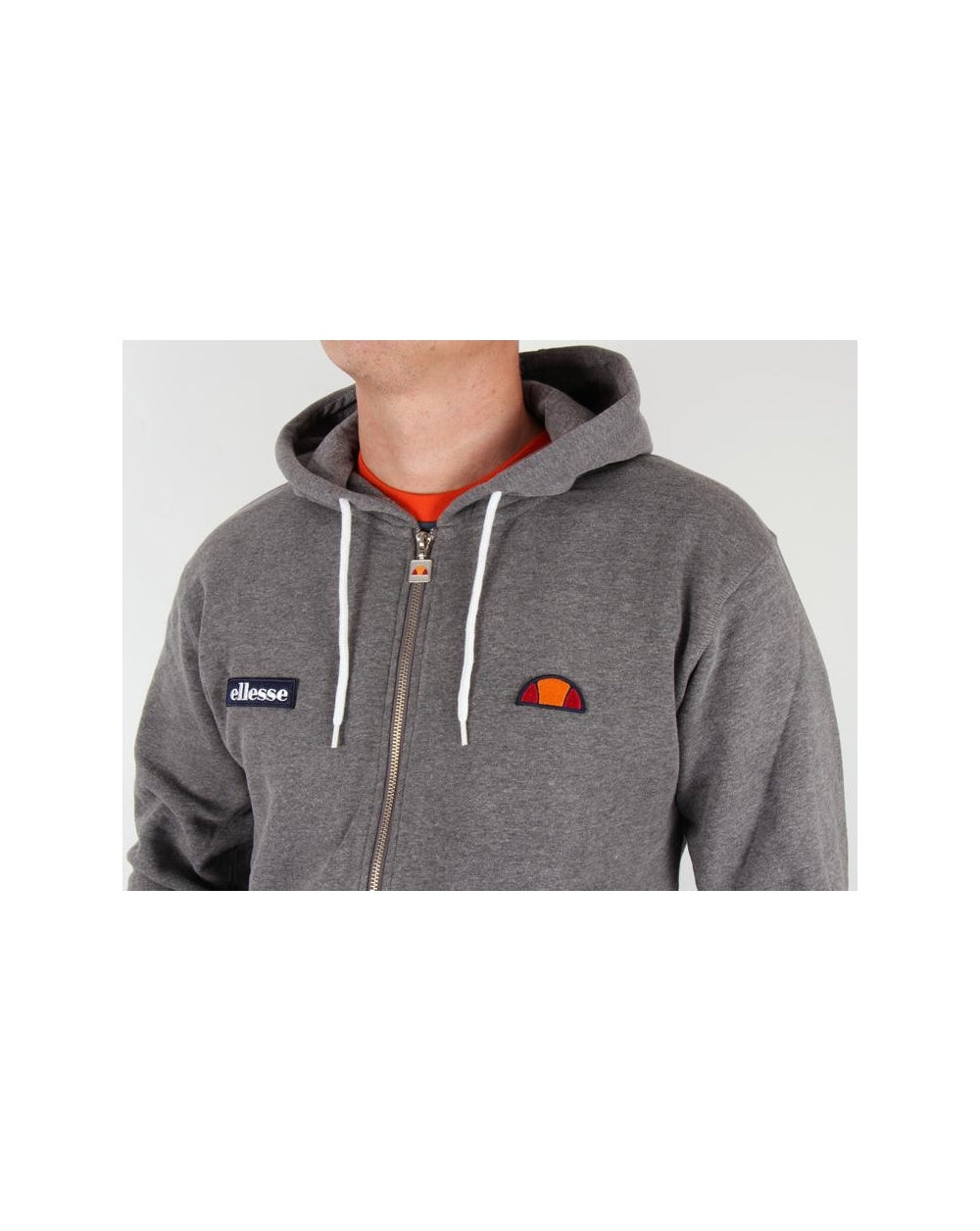 Ellesse – Kapuzenpullover mit durchgehendem Reißverschluss, Dunkelgrau 
