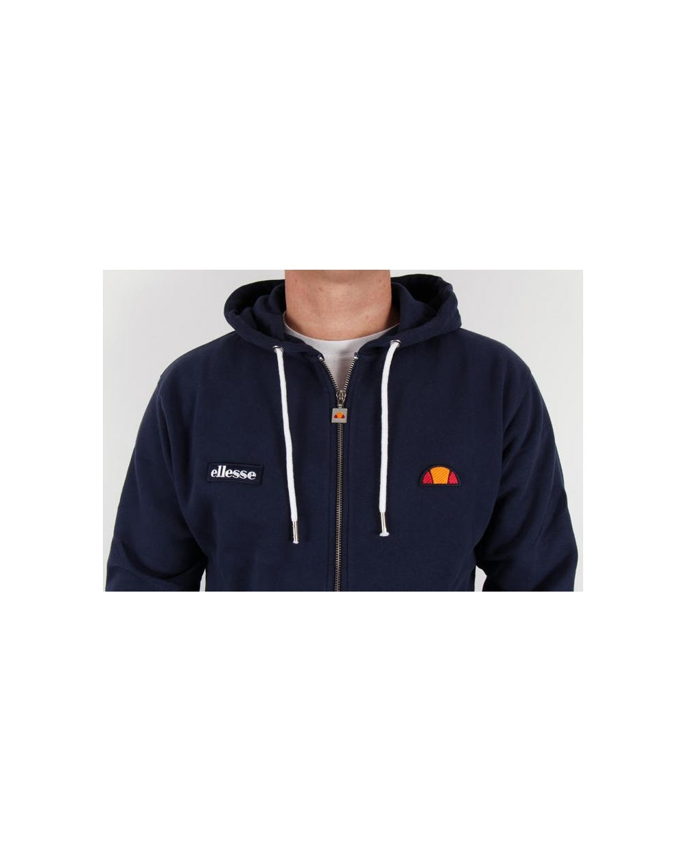 Ellesse – Kapuzenjacke mit durchgehendem Reißverschluss in Marineblau