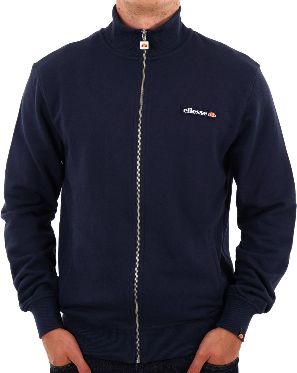 Ellesse – Trainingsjacke mit durchgehendem Reißverschluss in Marineblau