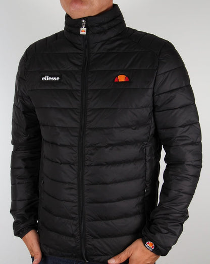 Ellesse – Trichter-Bubble-Jacke in Schwarz