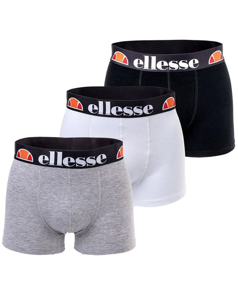 Ellesse Grillo Trunks (3 Pack) Black/Grey/White