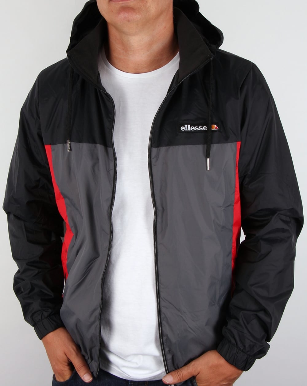 Ellesse Herren Jacke Schwarz/Grau/Rot