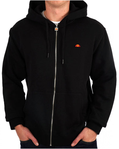 Ellesse – Islington – Kapuzenjacke mit durchgehendem Reißverschluss in Schwarz