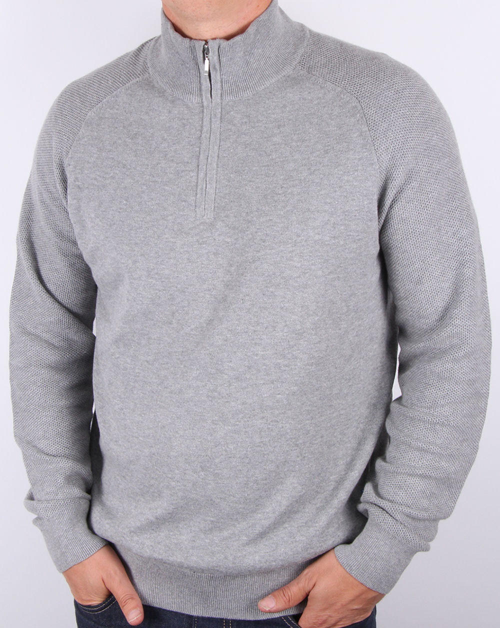 Ellesse Italia Qtr Zip Silver Grey