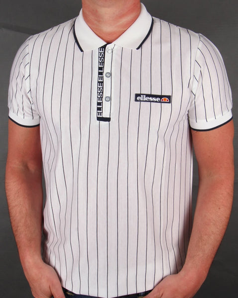Ellesse Laz Strped Polo Shirt White