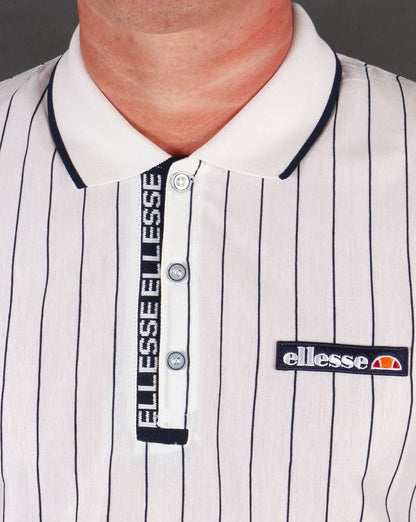Ellesse – Laz – Gestreiftes Poloshirt in Weiß