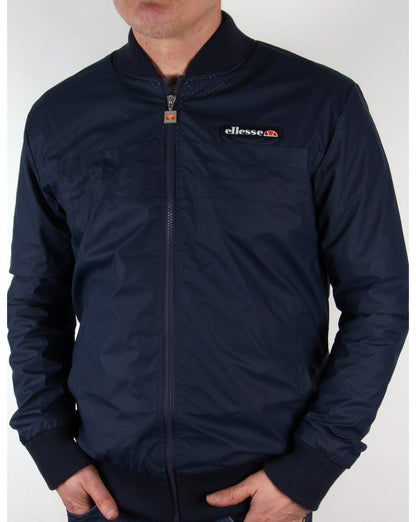 Ellesse – Bomberjacke in Lederoptik, Marineblau